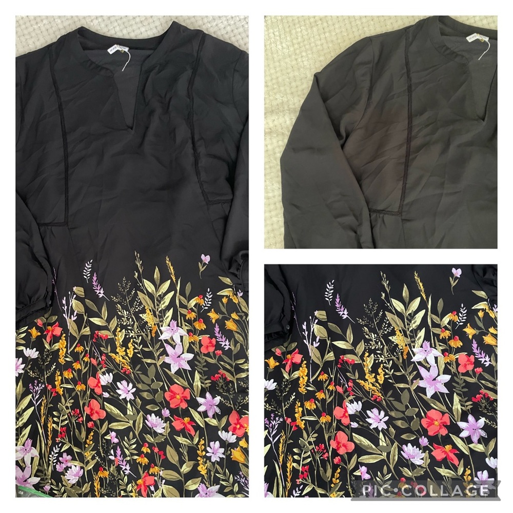 Floral Black Dress